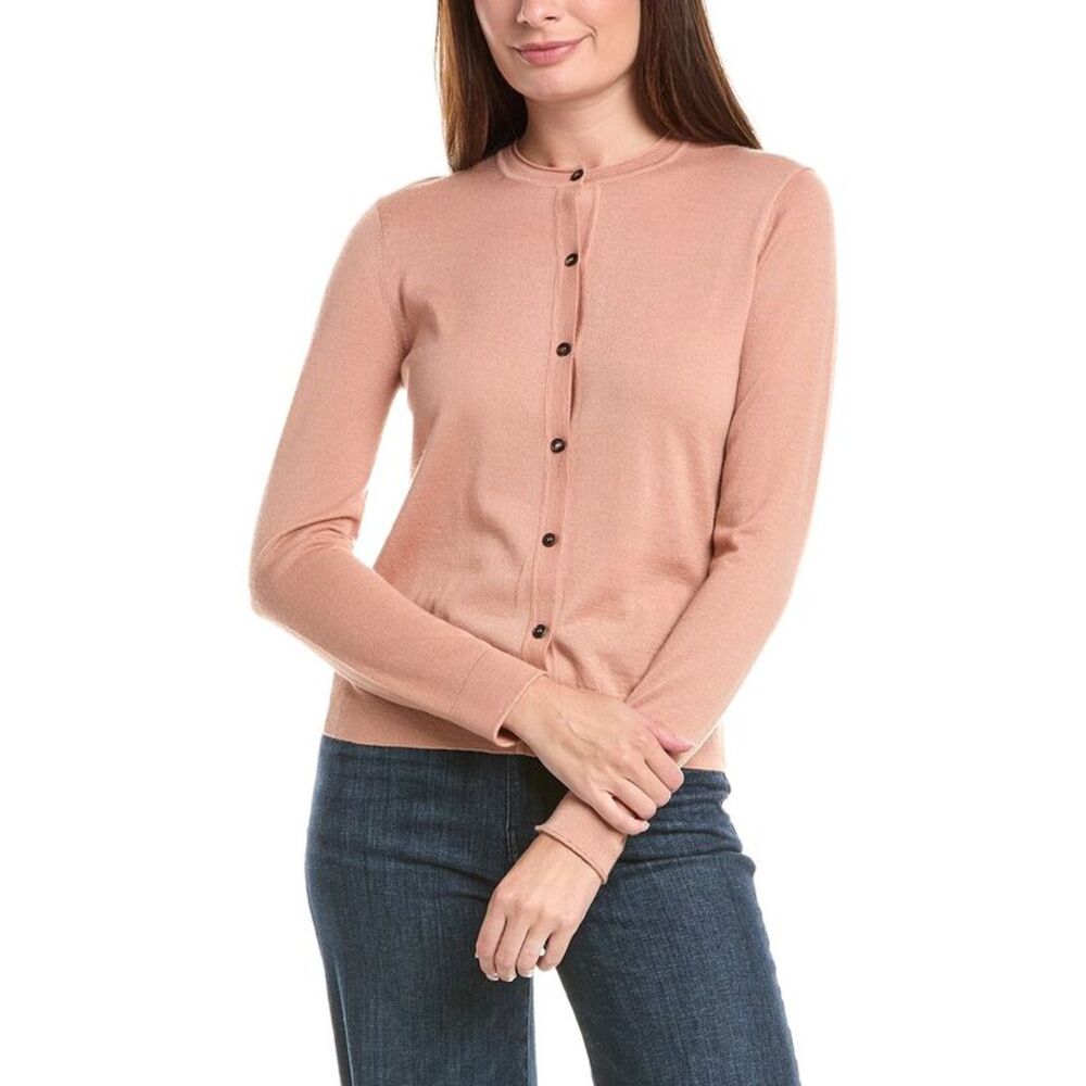 Lafayette 148 New York Womens  Knit Cashmere Cardigan, Orange